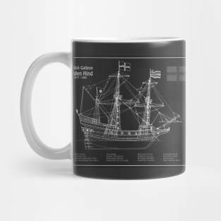 Golden Hind or Golden Hinde. Francis Drake Ship - PDL Mug